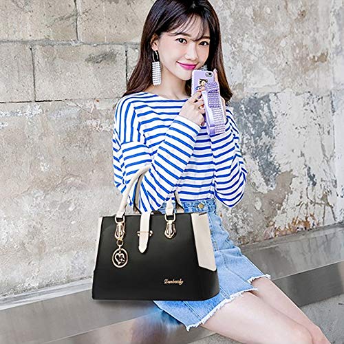 Women Handbags, Designer Top Handle Bags Tote Purse Large Capacity Shoulder Crossbody Bags for Work, Shopping, Dating, Holiday Gifts, Black