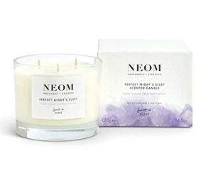 neom- perfect night’s sleep scented candle, 3 wick | lavender & jasmine | essential oil aromatherapy candle | scent to sleep