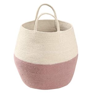 lorena canals basket zoco ash rose-natural – 97% cotton, 3% other fibres – 1′ 2″ x Ø 1′