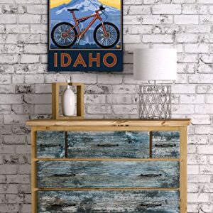 Idaho, Life is a Beautiful Ride, Bike and Mountain (16x24 Giclee Gallery Art Print, Vivid Textured Wall Decor)