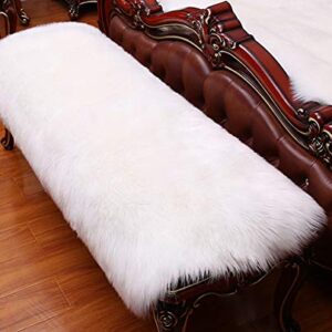 Soft Faux Sheepskin Fur Rug, Oval Small Sized Floor Area Shag Sofa Cover,Bedside Kitchen Living Room Nursery Mat Gold 19"x31"