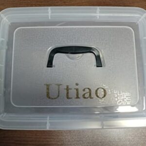 Utiao 12 Quart Plastic Bin with Handles, Clear Latching Storage Box, 1 Pack