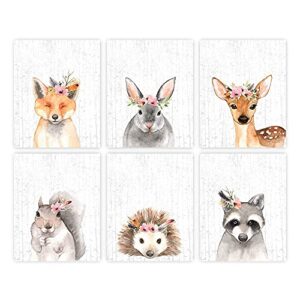 woodland animals nursery wall art prints (set of 6) – unframed – 8x10s