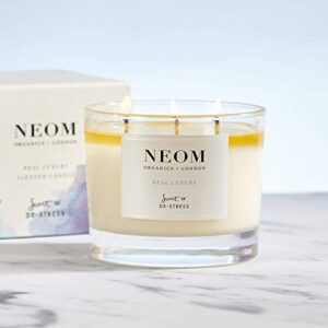 NEOM- Real Luxury Scented Candle, 3 Wick | Lavender & Rosewood | Essential Oil Aromatherapy Candle | Scent to De-Stress