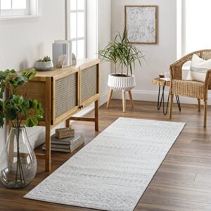 artistic weavers chester boho moroccan runner area rug,2’7″ x 7’6″,grey
