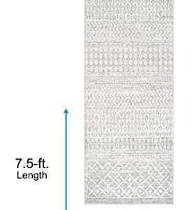 Artistic Weavers Chester Boho Moroccan Runner Area Rug,2'7" x 7'6",Grey