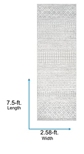 Artistic Weavers Chester Boho Moroccan Runner Area Rug,2'7" x 7'6",Grey