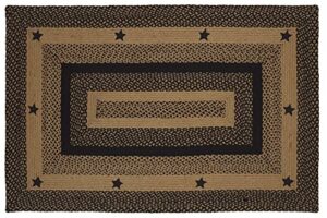 star black premium braided collection | primitive, rustic, country, farmhouse style | jute/cotton | 30days risk free | accent rug/door mat/ floor carpet(rect. 27″x48″, star black)