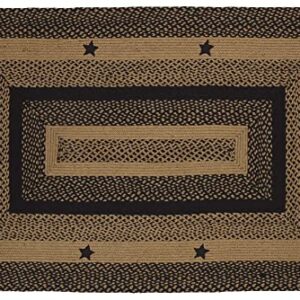 Star Black Premium Braided Collection | Primitive, Rustic, Country, Farmhouse Style | Jute/Cotton | 30Days Risk Free | Accent Rug/Door Mat/ Floor Carpet(Rect. 27"x48", Star Black)