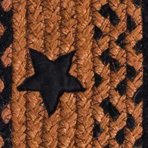 Star Black Premium Braided Collection | Primitive, Rustic, Country, Farmhouse Style | Jute/Cotton | 30Days Risk Free | Accent Rug/Door Mat/ Floor Carpet(Rect. 27"x48", Star Black)