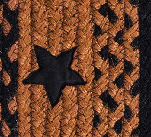 Star Black Premium Braided Collection | Primitive, Rustic, Country, Farmhouse Style | Jute/Cotton | 30Days Risk Free | Accent Rug/Door Mat/ Floor Carpet(Rect. 27"x48", Star Black)