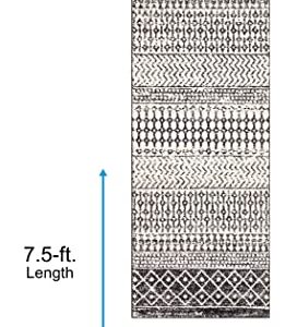 Artistic Weavers Chester Boho Moroccan Runner Area Rug,2'7" x 7'6",Black