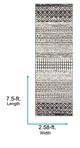 Artistic Weavers Chester Boho Moroccan Runner Area Rug,2'7" x 7'6",Black