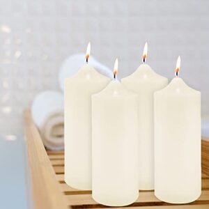3 x 9 Unscented Pillar Candles for Home Decoration, Weddings, Relaxation, Spa, Smokeless Cotton Wick. (12 Pack)