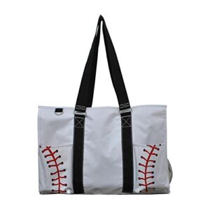 n gil all purpose organizer medium utility tote bag 3 (white baseball black)