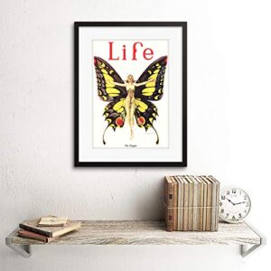 MAGAZINE 1922 LIFE BUTTERFLY DANCER BLACK FRAMED ART PRINT PICTURE B12X10973