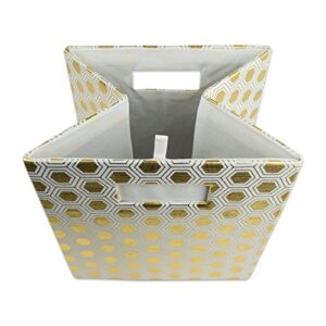 DII Collapsible Polyester Storage Cube, Honeycomb, Gold, Large