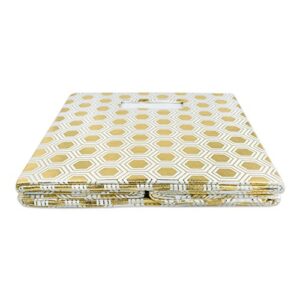 DII Collapsible Polyester Storage Cube, Honeycomb, Gold, Large