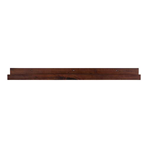 Kate and Laurel Levie Modern Floating Wall Shelf Picture Frame Holder Ledge, Dark Walnut Brown