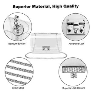 Clear Purse Crossbody Bag， Stadium Approved for Concerts Sports Events Cute for Sports Concert Prom Party Present(Silver)