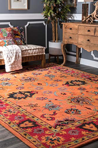 nuLOOM Montesque Hand Tufted Wool Area Rug, 8' 6" x 11' 6", Orange