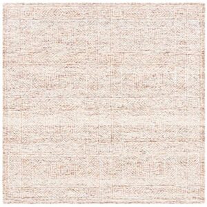 SAFAVIEH Capri Collection 7' Square Brown / Beige CPR206T Handmade Premium Wool Area Rug