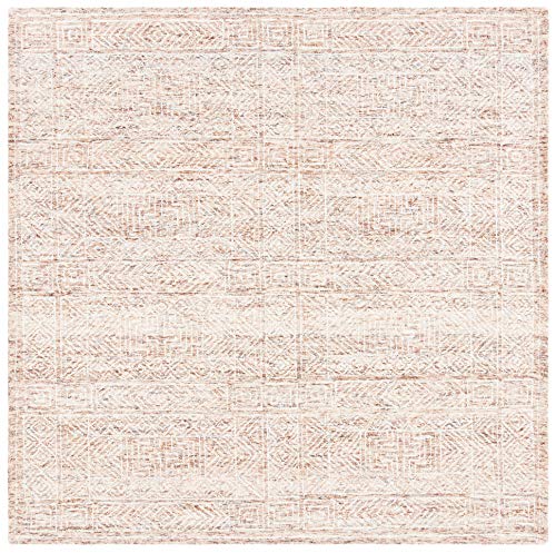 SAFAVIEH Capri Collection 7' Square Brown / Beige CPR206T Handmade Premium Wool Area Rug