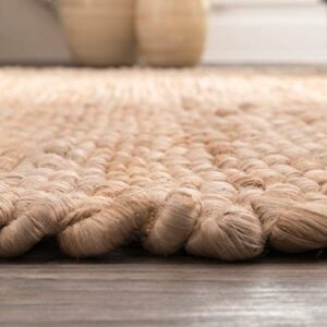 nuLOOM Hailey Handwoven Jute Area Rug, 2' 6" x 8', Natural