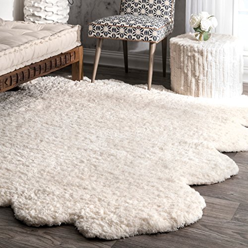 nuLOOM Sheepskin Octo Pelt Shag Area Rug, 6' x 7', Natural