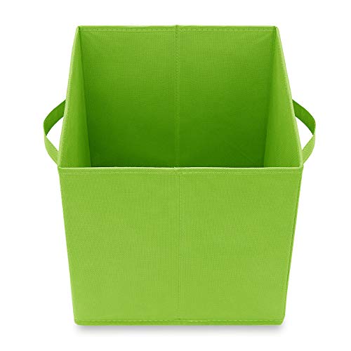 Casafield Set of 6 Collapsible Fabric Cube Storage Bins, Lime Green - 11" Foldable Cloth Baskets for Shelves, Cubby Organizers & More