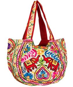 tribeazure elephant tote embroidered mirror shoulder bag top handle satchel summer beach casual fashion
