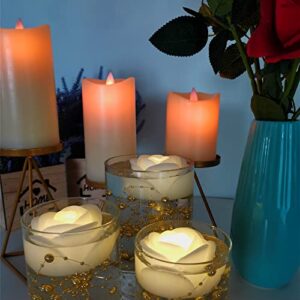 ARDUX LED Floating Candles - Flameless Floating Rose Tea Lights Waterproof Flower Wax Candles Battery-Powered for Wedding Centerpieces Pool Party Decoration