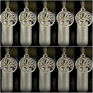 wholesale set of 10 – tree of life personal cremation urn keychain/keepsakes with velvet pouches & fill kit