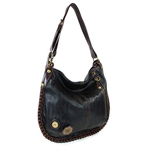 CHALA Handbag Charming Black Cross-body or Shoulder Convertible Large Tote Bag - BLACK (Sloth)