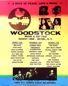 buyartforless woodstock line up 20×16 art print poster 3 days of peace love & music, multicolor (16600 b)