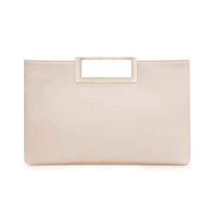 charming tailor fashion pu leather handbag stylish women convertible clutch purse (beige)