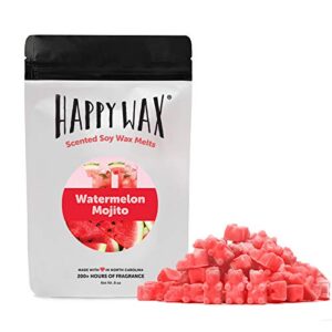 happy wax watermelon mojito scented natural soy wax melts – 8 oz. of scented wax melts, made in usa