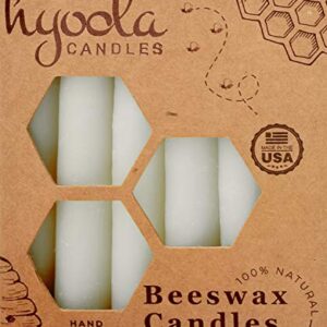 Hyoola Beeswax Candles 12 Pack - All Natural 100% Beeswax Tree Candles - 1/2 Inch Candles - Handmade in The USA - White