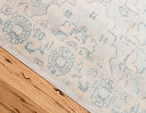 Unique Loom Paris Collection Pastel Tones Traditional Distressed Gray Area Rug (9' 0 x 12' 0)