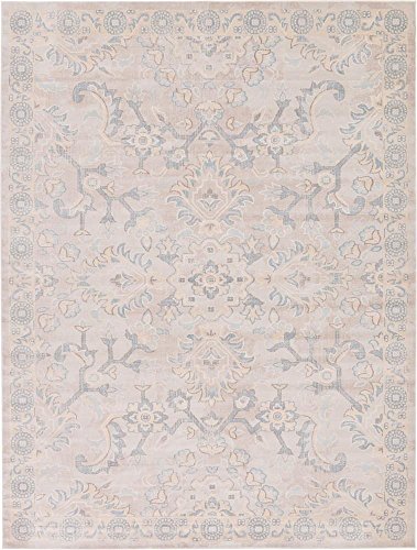 Unique Loom Paris Collection Pastel Tones Traditional Distressed Gray Area Rug (9' 0 x 12' 0)