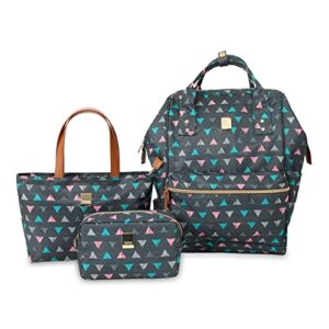 j world new york posy 3-piece backpack with tote and pouch, sprinkle, 16″