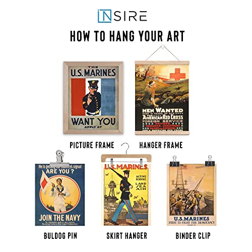 Insire WW1 Poster WW1 Memorabilia Military Posters - Set of 5 (8x10) World War 1 Memorabilia Military Poster Propaganda Poster Military Wall Art, War Poster WW1 Propaganda Poster - Unframed