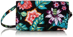 vera bradley women’s cotton all together crossbody purse with rfid protection, vines floral, one size