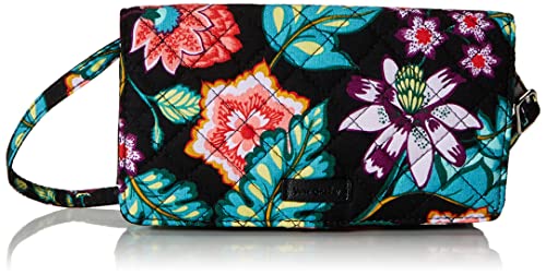 Vera Bradley Women's Cotton All Together Crossbody Purse With RFID Protection, Vines Floral, One Size