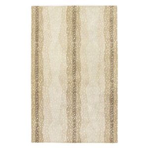 Allen Home Hand Crafted Persian Wool Rugs | Area Carpets Suitable for Living Room, Bedroom, Dining Room | Traditional Rugs | Natural Latex Backing with 100% Cotton | 5’ x 8’ | Antelope Beige