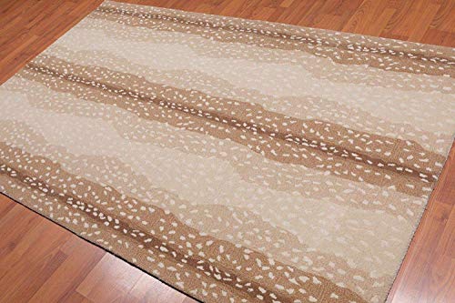 Allen Home Hand Crafted Persian Wool Rugs | Area Carpets Suitable for Living Room, Bedroom, Dining Room | Traditional Rugs | Natural Latex Backing with 100% Cotton | 5’ x 8’ | Antelope Beige