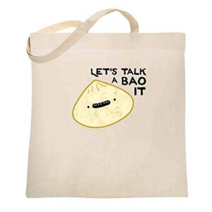 lets talk a bao it funny dumpling cute food natural 15×15 inches large canvas tote bag women