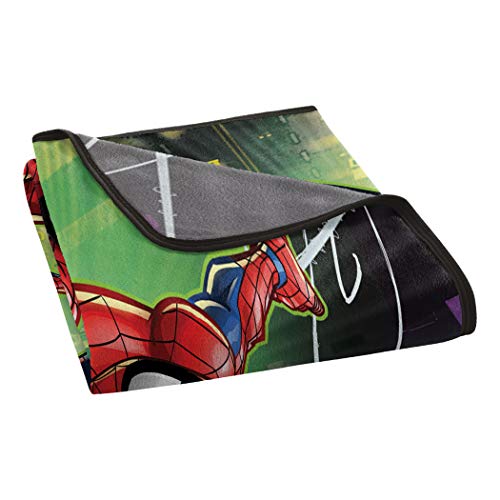 Marvel's Spider-Man, "Swing City" Micro Raschel Throw Blanket, 46" x 60", Multi Color