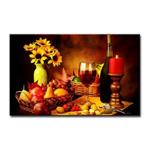 fruit and food wine wall art good decor for kitchen the painting the pictures prints on canvas modern artwork for home living room kitchen restaurant