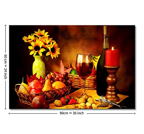 Fruit and Food Wine Wall Art Good Decor for Kitchen The Painting The Pictures Prints On Canvas Modern Artwork for Home Living Room Kitchen Restaurant